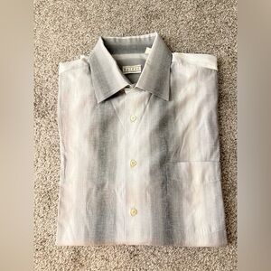 Men's Gradient Gray Dress Shirt - Classic Collared Button-Up